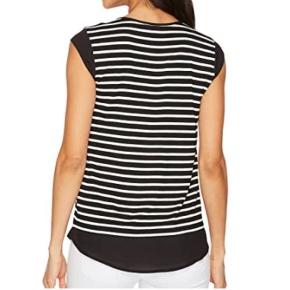 Black and White Striped Sleeveless Top - Picture 2 of 2